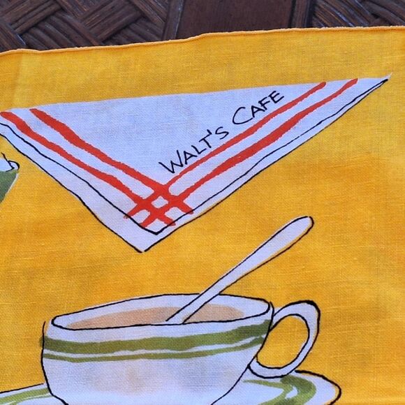 Vera Neumann Walt’s Cafe FOUR Cloth Napkins Table Linens Vintage Kitsch Decor - Picture 10 of 16